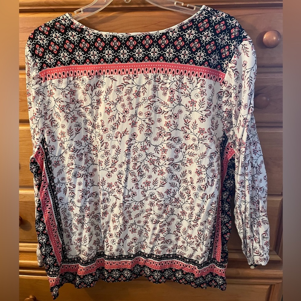 Women’s J. Jill Women’s Floral Print Long Sleeve Top Plus 3X - Picture 3 of 6